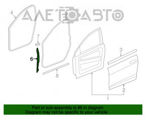 Garnitură aripă ușă - aripă dreapta Chrysler 200 15-17 mică