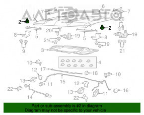 Отбойник капота правый Jeep Renegade 15- на капоте OEM