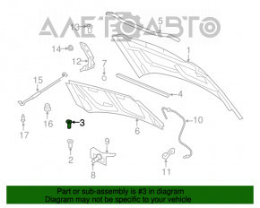 Bara de capota dreapta mica pentru Jeep Cherokee KL 14-18 pe capota