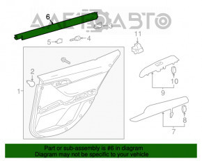 Garnitura de etanșare a geamului ușii interioare din spate, stânga, Toyota Camry v70 18-