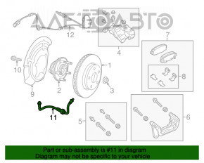 Furtun de frână spate dreapta pentru Jeep Cherokee KL 14-18 AWD off road