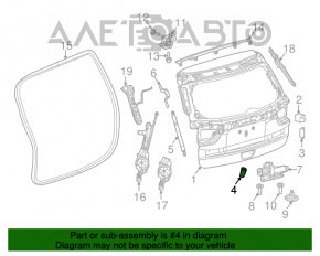 Отбойник двери багажника левый Jeep Cherokee KL 14-