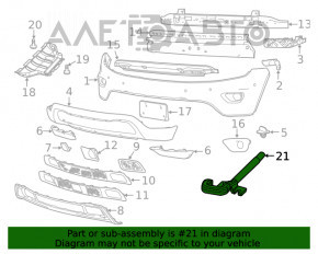 Крюк переднего бампера правый Jeep Grand Cherokee WK2 17-21 черно-красный