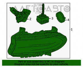 Far stânga față asamblată Dodge Charger 15-20 restilizare xenon