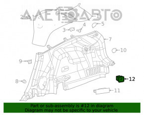 Butonul de deschidere a portbagajului interior pentru Jeep Cherokee KL 19-21