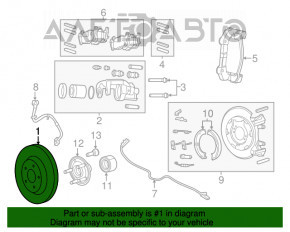 Placă de frână spate stânga Jeep Grand Cherokee WK2 15-19 Cod br3