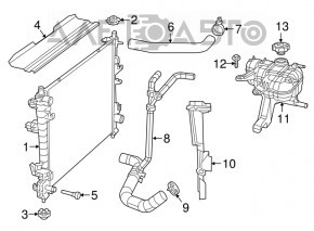 Radiatorul de răcire a apei pentru Jeep Grand Cherokee WK2 16-22 3.6 cu un ventilator mic.