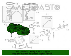 Топливный бак Jeep Cherokee KL 15-22 FWD