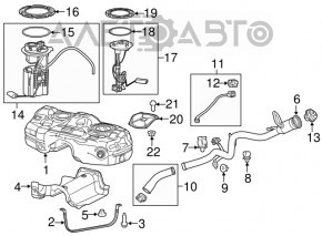 Топливный бак Jeep Cherokee KL 15-22 FWD