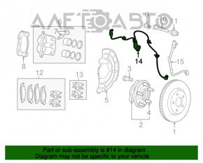 Senzorul ABS din față dreapta pentru Jeep Grand Cherokee WK2 16-22 sub radar