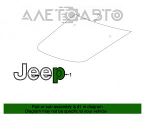 Emblema și inscripția de pe capota Jeep Compass 17 - negru