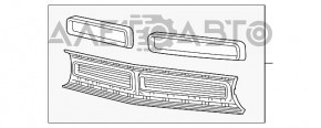 Решетка радиатора grill с обрамлением Dodge Challenger 15-19 рест черн, без эмблемы