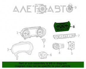 Controlul climatizării pentru Jeep Cherokee KL 19-21 auto, dual zone, tip 2