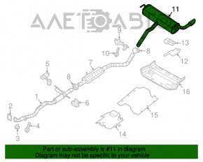 Silencer spate cu baie Jeep Cherokee KL 19- 2.4 1 teava FWD