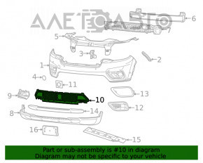 Grila inferioară a bara față Jeep Cherokee KL 19-23 fără radar, sub jaluzele