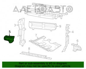 Воздуховод переднего бампера правый Jeep Cherokee KL 19-22 без крюка