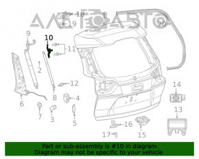 Кронштейн амортизатора двери багажника левый Jeep Cherokee KL 19-21