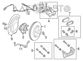 Senzorul ABS din spatele dreapta al Jeep Cherokee KL 19-23