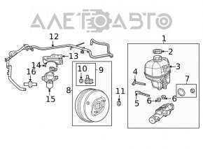 Amplificator de vidare cu vacuum pentru Jeep Grand Cherokee WK2 16-22 cu senzor