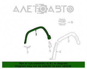 Capacul aripii din față dreapta Jeep Cherokee KL 19- nou, neoriginal