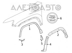 Capacul aripii din față dreapta Jeep Cherokee KL 19- nou, neoriginal