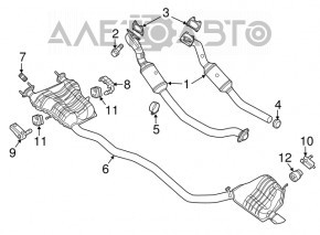 Colector de evacuare stânga cu catalizator pentru Jeep Grand Cherokee WK2 18-21 3.6, cu 1 tub