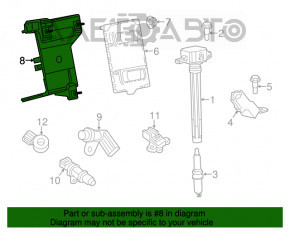 Кронштейн блока ECU компьютера двигателя Jeep Cherokee KL 19-23 2.4, 3.2