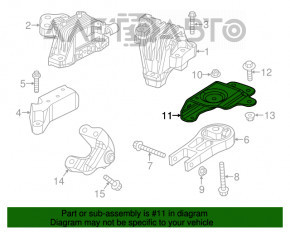 Кронштейн задней подушки двигателя Jeep Cherokee KL 19-23 2.0T, 2.4, 3.2