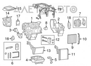 Корпус печки голый Jeep Cherokee KL 19-21