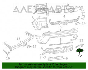 Capacul de evacuare stânga pentru Jeep Cherokee KL 19-21 crom