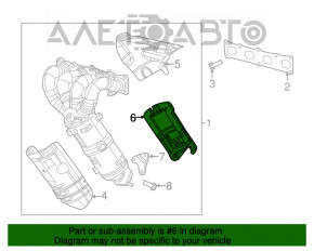 Protecția colectorului de eșapament pentru Jeep Cherokee KL 14- 2.4, partea inferioară internă.