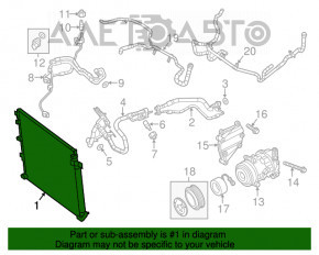 Radiatorul condensatorului de aer condiționat Jeep Cherokee KL 19-22