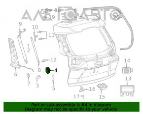 Отбойник двери багажника Jeep Cherokee KL 19-21 на кузове