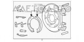 Capacul discului de frână din spate stânga cu sistem de frână de mână Dodge Durango 11-