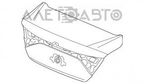 Capota portbagajului Honda Insight 19-22 albastru B-593M cu lovituri.