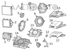 Amplificatorul Jeep Grand Cherokee WK2 16- are 9 difuzoare.