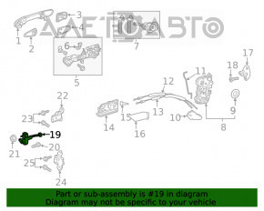 Limitatorul ușii din față dreapta a Toyota Highlander 20-