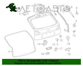 Acționați motorul ușii portbagajului Lexus RX350 RX450h 10-15