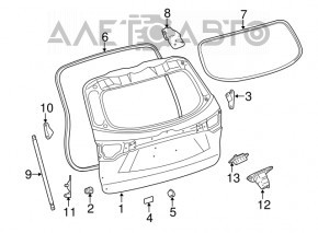 Amortizorul ușii portbagajului dreapta Toyota Highlander 14-19 nou OEM original