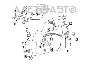 Burlanul ușii din față stânga pentru Lexus GS300 GS350 GS430 GS450h 06-07