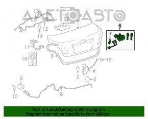 Личинка замка крышки багажника Toyota Camry v40 тип 2