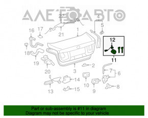 Larva broaștei capacului portbagajului Lexus LS460 LS600h 07-09