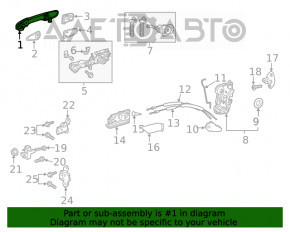 Mânerul ușii exterioare din față stânga Toyota Highlander 20- keyless