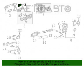 Manerul exterior de blocare a ușii din față dreapta Toyota Rav4 19-