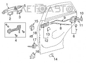 Mecanismul de blocare a ușii din spate stânga pentru Lexus RX350 RX450h 10-15