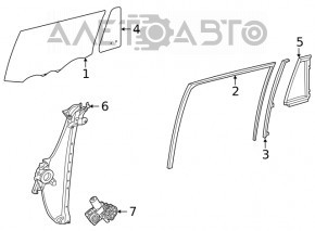 Mecanismul geamului electric din spate dreapta pentru Toyota Highlander 20-