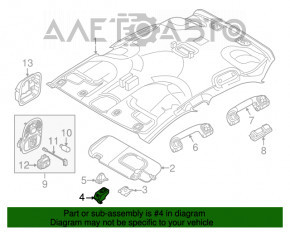 Крючок крепления пассажирского козырька Fiat 500X 16- серый