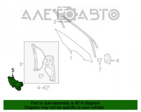 Motorul geamului electric din față stânga pentru Ford Focus mk3 11-18, cu 2 pini.