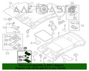 Plafonul de iluminare din față pentru VW Jetta 11-18 SUA fără plafon panoramic, gri, tip 2 zgârieturi