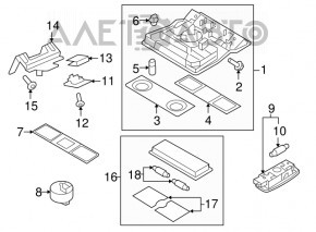 Plafonul de iluminare spate pentru VW Tiguan 09-17, bej.